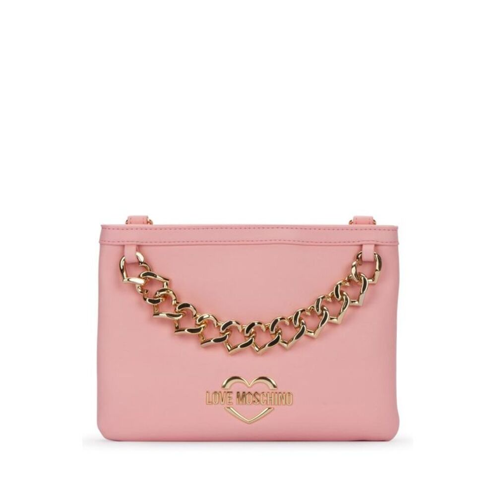 LOVE MOSCHINO Heart Chain Shoulder Bag Women PINK Handbags